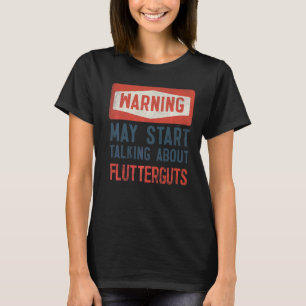 T-shirt Avertissement Peut Commencer À Parler De Fluttergu