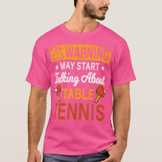 T-shirt Avertissement Peut Commencer À Parler De Tennis De