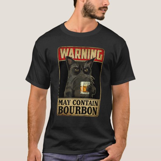 T-shirt Avertissement Peut Contenir Bourbon Whiskey Sarcas (Devant)