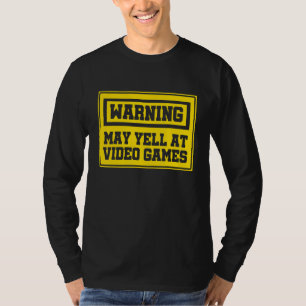 T-shirt Avertissement Peut hurler Sur Le Contrôleur De Con