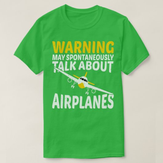 T-shirt Avertissement Peut Parler Spontanément D'Avions Pi (Design devant)