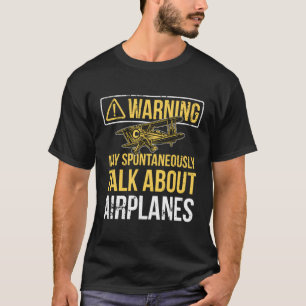 T-shirt Avertissement Peut Parler Spontanément De Fun Avio