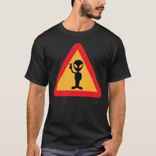 T-shirt Avertissement pour les Aliens Signer