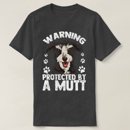 T-shirt Avertissement Protégé Par Un Propriétaire De Chien (Design devant)