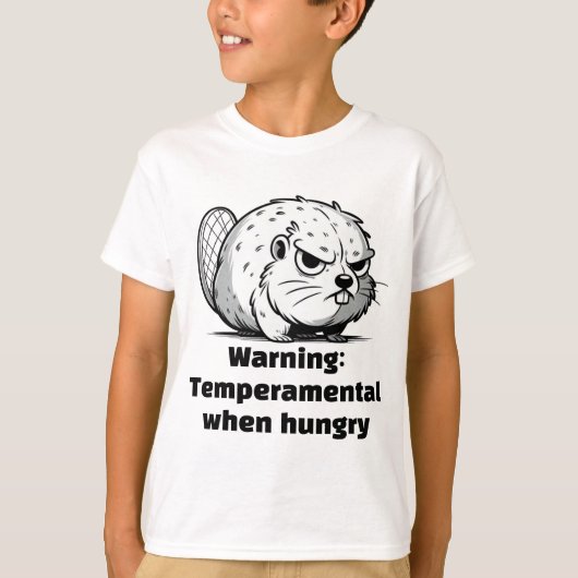 T-shirt "Avertissement : Temperamental When Hungry" (Devant)