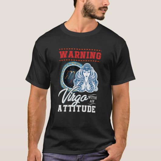 T-shirt Avertissement Virgo Avec Une Attitude Virgo Zodiac (Devant)