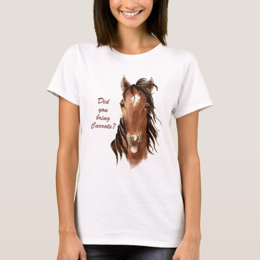 T-shirt Avez-vous apporté des carottes Citation de cheval (Devant)