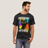 T-shirt Avez-Vous Dit Barman Chat Noir (Devant entier)