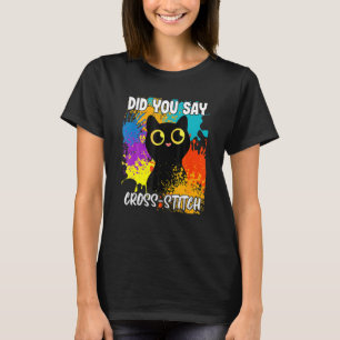 T-shirt Avez-Vous Dit Chat Noir Croisé