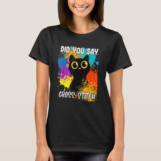 T-shirt Avez-Vous Dit Chat Noir Croisé (Devant)