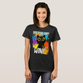 T-shirt Avez-Vous Dit Chat Noir Vin (Devant entier)