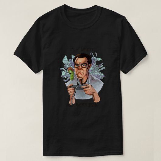 T-shirt AVGN Videogame Nerd Classic Angry (Design devant)