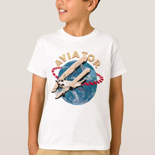 T-shirt Aviateur voyageant dans le monde (Devant)