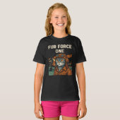T-shirt Aviator Cat Flying Feline Commander (Devant entier)