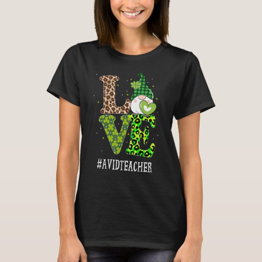 T-shirt Avid Enseignant Aimer Jour de la Saint Patrick Gno (Devant)