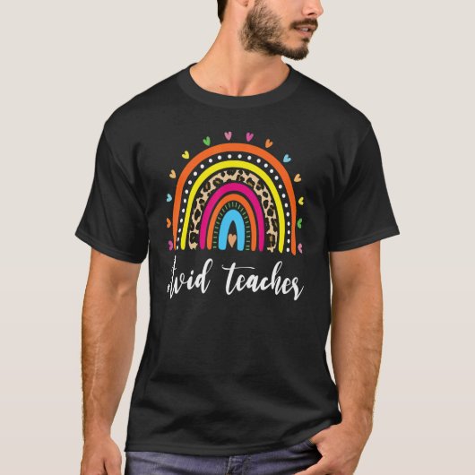 T-shirt AVID Teacher Boho Rainbow Back To School Apprecia (Devant)