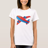 T-shirt Avion à réaction coloré rouge et bleu (Devant)