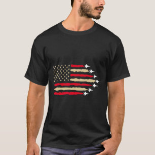 T-shirt Avion à réaction de combat Drapeau patriotique Usa