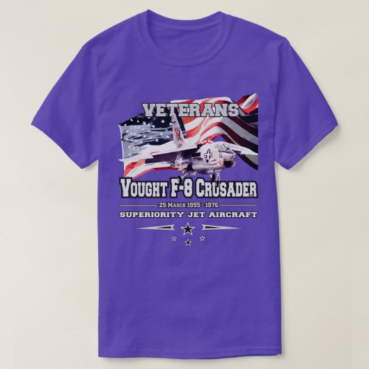 T-shirt Avion à réaction de supériorité aérienne F8 Crusad (Design devant)