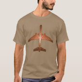 T-shirt Avion Art Déco, Bronze, Or et Rust Brown (Devant)