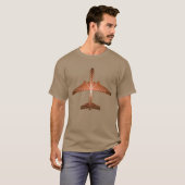 T-shirt Avion Art Déco, Bronze, Or et Rust Brown (Devant entier)