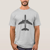 T-shirt Avion Art Déco, Graphite et Silver Grey (Devant)
