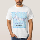 T-shirt Avion bleu Sky (Devant)