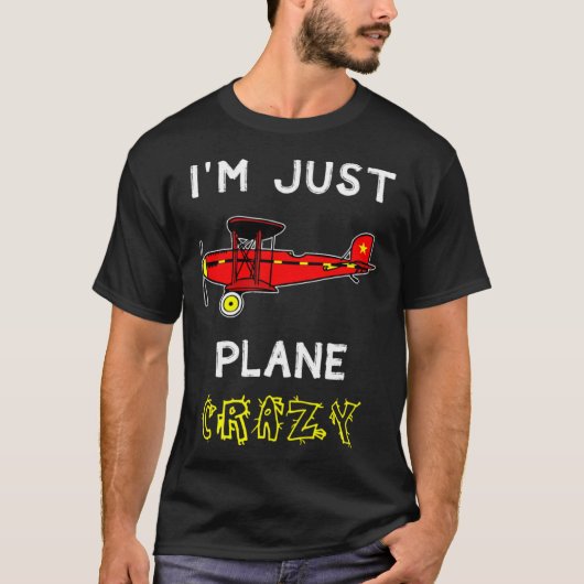 T-shirt Avion Crazy pilote passager (Devant)