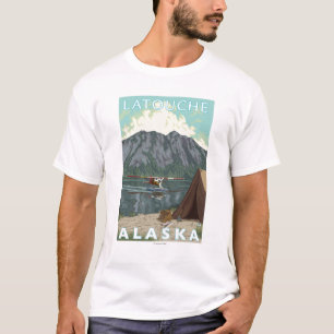 T-shirt Avion de Bush et pêche - Latouche, Alaska