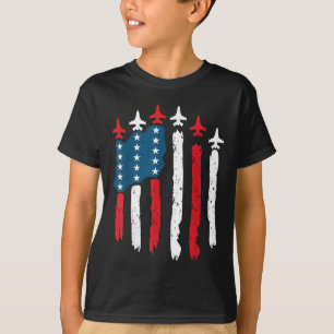 T-shirt Avion De Chasse Drapeau États-Unis 4 Juillet Patri