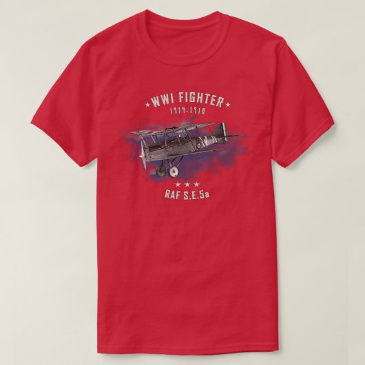 T-shirt Avion de chasse SE5a RAF WWI (Design devant)