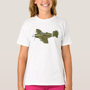T-shirt Avion de chasseur rétro-dessiné