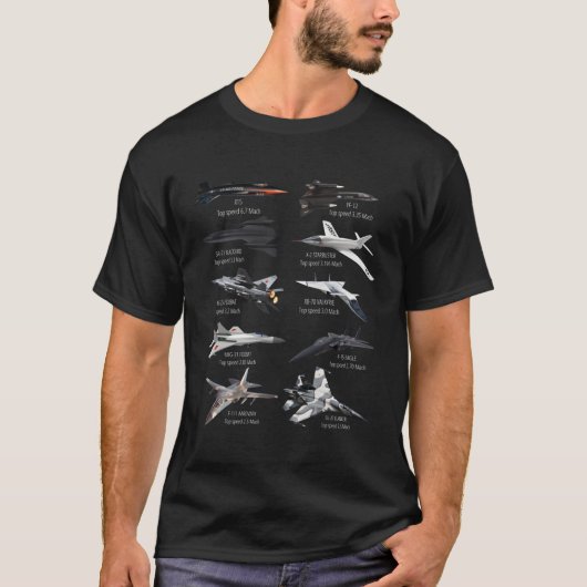 T-shirt Avion De Combat À Jet Le Plus Rapide Des Militaire (Devant)
