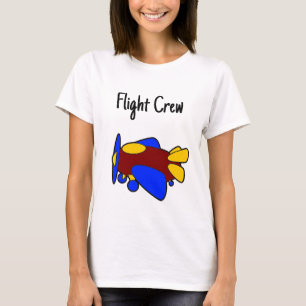 T-shirt Avion de dessin animé rouge jaune bleu mignon pour