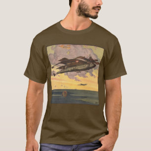 T-shirt Avion de mer Vintage Science Fiction Bateau