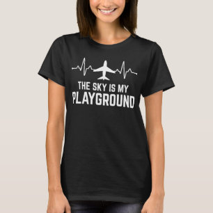 T-shirt Avion Pilote Avion Avion Aviation Le ciel est mon
