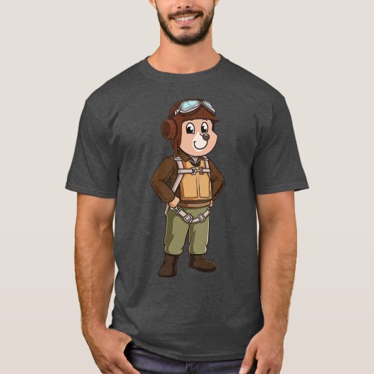 T-shirt Avion pilote d'ours 2 (Devant)