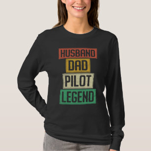 T-shirt Avion Pilote Père Père Vintage Retro Mari Da