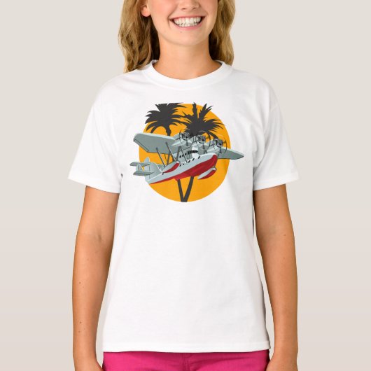 T-shirt Avion rétro de dessin (Devant)