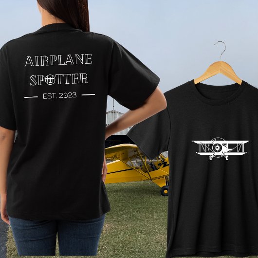 T-shirt Avion Spotter Est. Année personnalisée