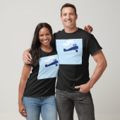 T-shirt Avion sur le fond bleu en pastel simple (Unisexe)