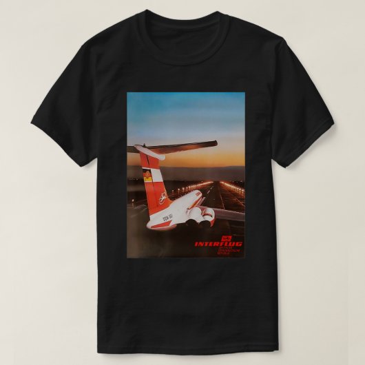 T-shirt Avion vintag Interflug DDR Ossi (Design devant)