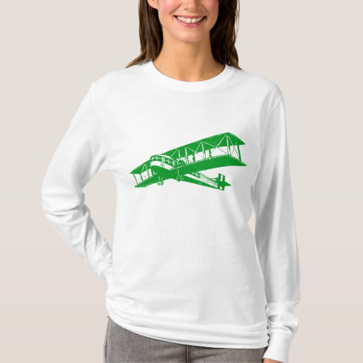 T-shirt Avion vintage - Vert d'herbe (Devant)