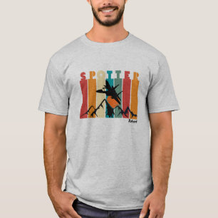 T-shirt Avion Volant Au-Dessus D'une Montagne, Rétro Perso