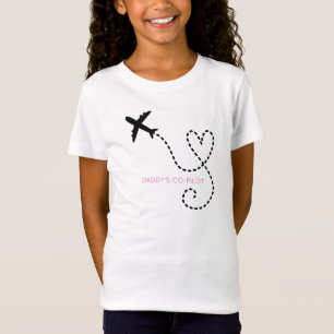 T-Shirt Avion Volant Coeur Papa Co-Pilote Enfants T-- amus