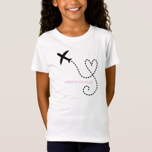T-Shirt Avion Volant Coeur Papa Co-Pilote Enfants T-- amus (Devant)