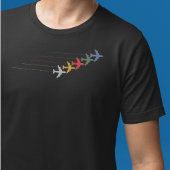 T-shirt Avions couleur voyage avec ligne pointillée en noi