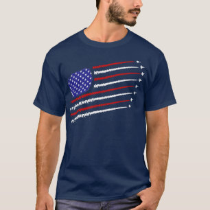 T-shirt Avions de chasse avec céleri 4 juillet américain a