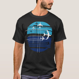 T-shirt Avions qui traversent le ciel géométrique