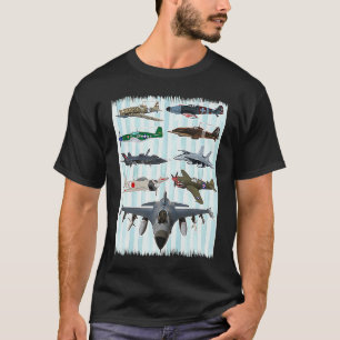 T-shirt Avions WW2 Warbirds P51 Mustang Spitfire Messersch